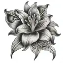 royal lily flower tattoo design idea