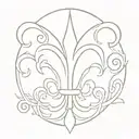 French fleur de lys representing Quebec tattoo design idea