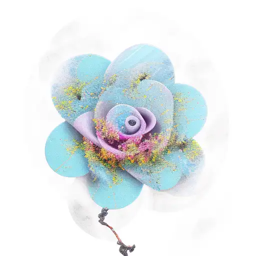 marble, Japanese flower, dainty, some color tattoo design idea