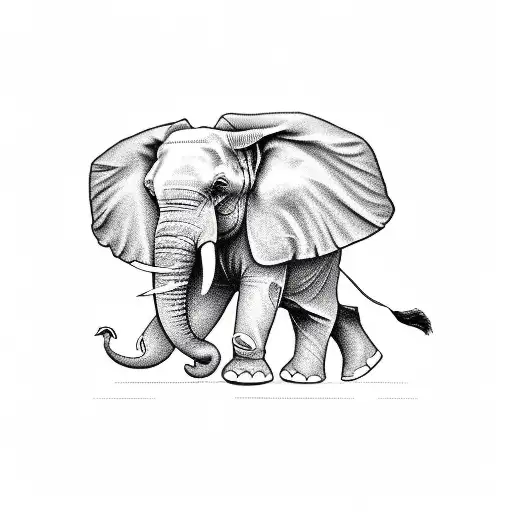 Businessman riding an elephant tattoo design idea