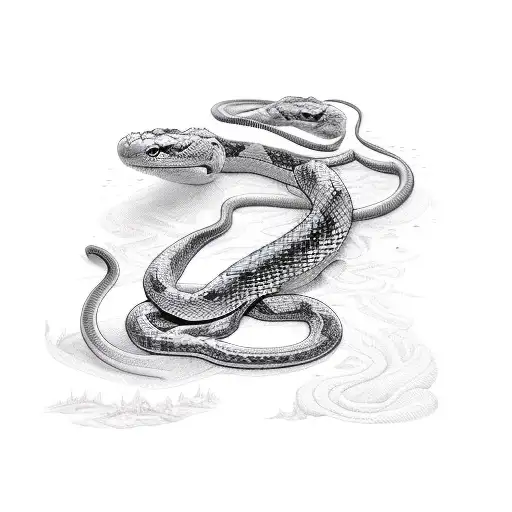 snake eating own tail tattoo design idea