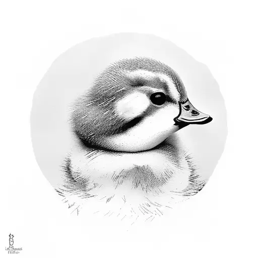 baby duck that gets his head caught in a stewed tomato tattoo design idea