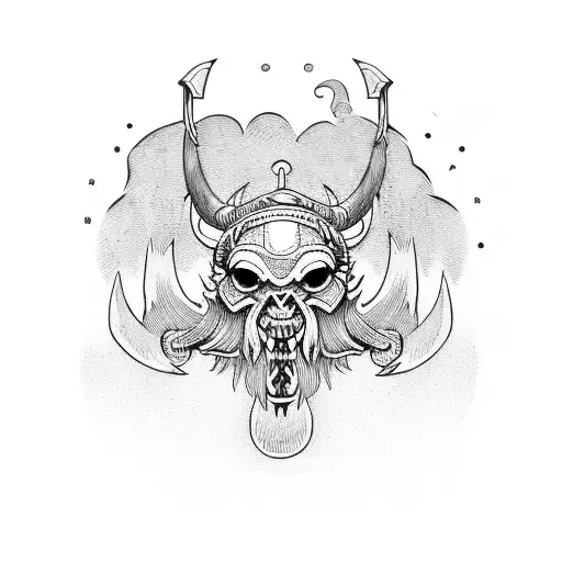 tow vikingaxes crossing tattoo design idea
