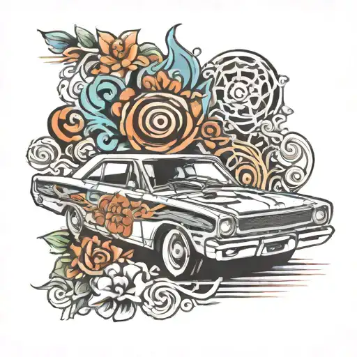 1968 dodge dart tattoo design idea