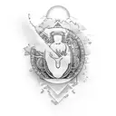 A tranquil sea setting with elements of zen meditation and mindfulness tattoo design idea