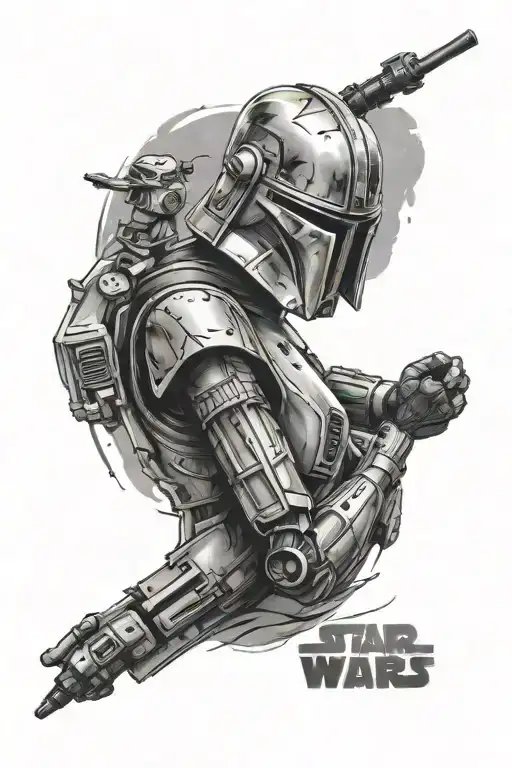 Star Wars theme arm sleeve tattoo design idea