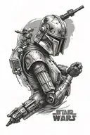 Star Wars theme arm sleeve tattoo design idea