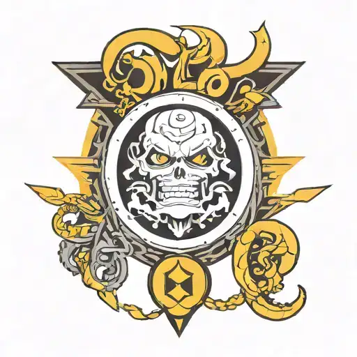 A striking 3D vintage anime-inspired logo for "O-1-O" "Odd Ones Out" emerges boldly against a plain black background tattoo design idea