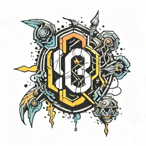 A striking 3D vintage anime-inspired logo for "O-1-O" "Odd Ones Out" emerges boldly against a plain black background tattoo design idea