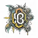 A striking 3D vintage anime-inspired logo for "O-1-O" "Odd Ones Out" emerges boldly against a plain black background tattoo design idea