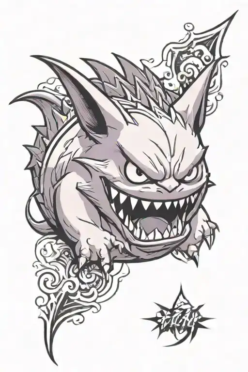 Gengar pokemon tattoo tattoo design idea