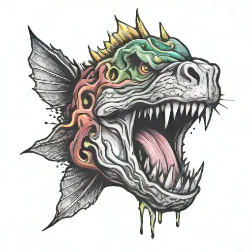 bitten crayon tattoo design idea