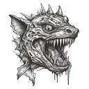 bitten crayon tattoo design idea