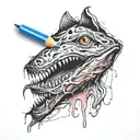 bitten crayon tattoo design idea