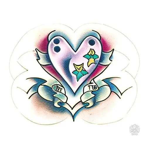 T&K in a heart outline tattoo design idea