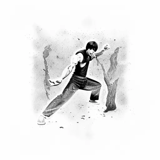 Bruce Lee made out of water  tattoo design idea