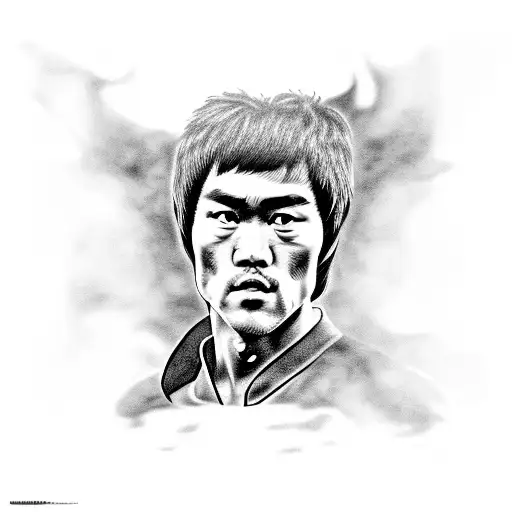 Bruce Lee made out of water  tattoo design idea