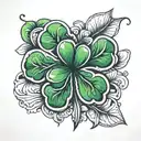 four leaf clover tattoo design idea
