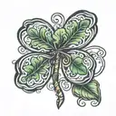 four leaf clover tattoo design idea