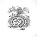 dragon under a tree tattoo design idea
