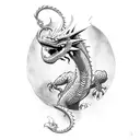 dragon under a tree tattoo design idea
