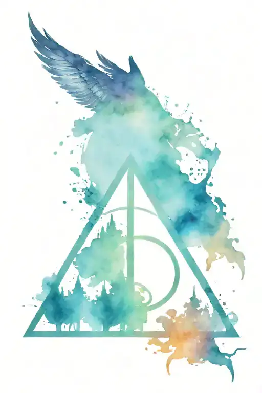 harry potter deathly hallows patronus tattoo design idea