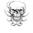 skull with devil horns tattoo design idea