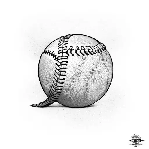 Black and Grey Baseball Tattoo Idea - BlackInk AI