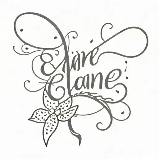 name tattoo design: elaine tattoo design idea