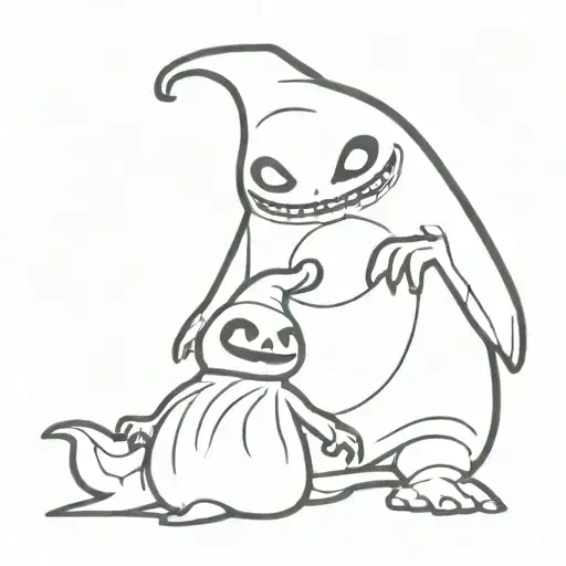 jack and oogie boogie tattoo design idea
