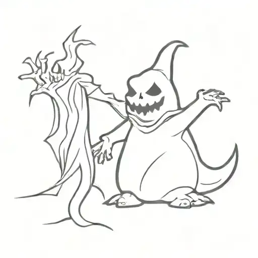 jack and oogie boogie tattoo design idea