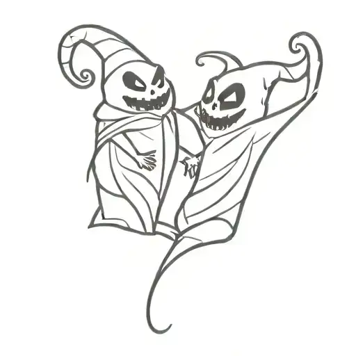 jack and oogie boogie tattoo design idea