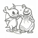 jack and oogie boogie tattoo design idea
