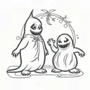 jack and oogie boogie tattoo design idea
