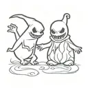 jack and oogie boogie tattoo design idea