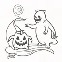 jack and oogie boogie tattoo design idea