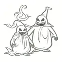 jack and oogie boogie tattoo design idea