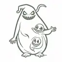 jack and oogie boogie tattoo design idea