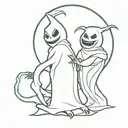 jack and oogie boogie tattoo design idea