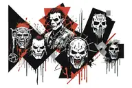 slipknot or metallica album covers mixed tattoo design idea