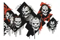 slipknot or metallica album covers mixed tattoo design idea