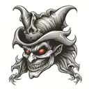 evil jester hat tattoo design idea