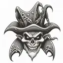 evil jester hat tattoo design idea
