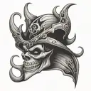 evil jester hat tattoo design idea