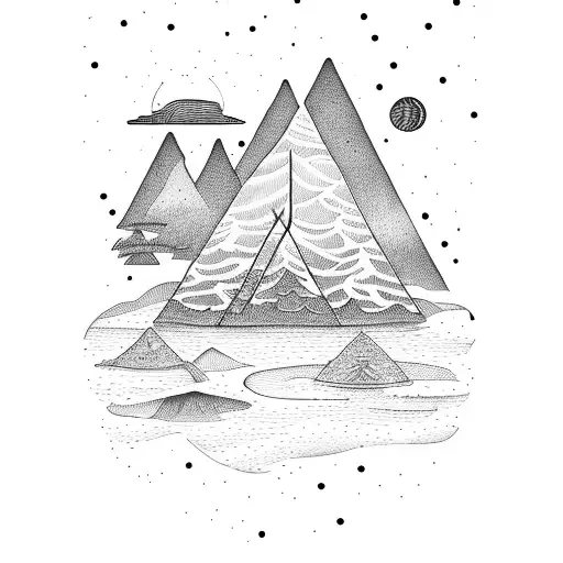 BWCA camping tattoo design idea