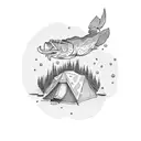 BWCA camping tattoo design idea