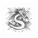 Dragon sleeping in forest tattoo design idea