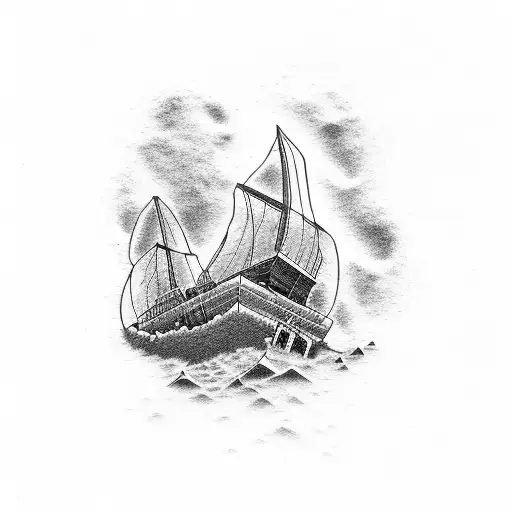 shipwreck tattoo design idea
