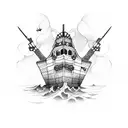 shipwreck tattoo design idea