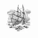 shipwreck tattoo design idea